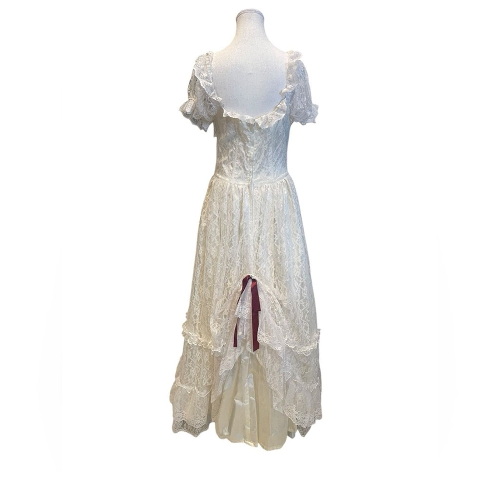 Other Gunne Sax Vtg ivory White Lace Maxi Dress Sz:11 Size ONE SIZE - 6 Thumbnail
