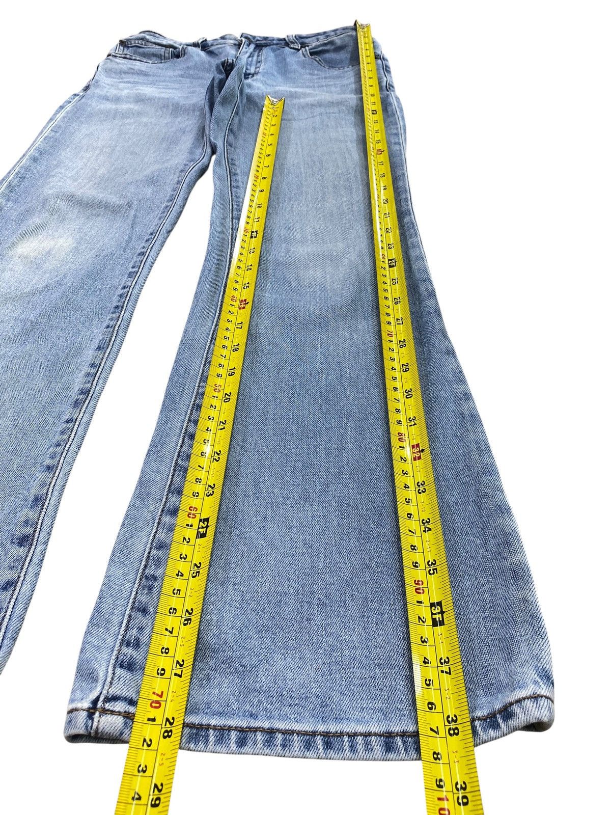 GU Gu Brand Faded Blue Wash Style Flare Jeans Size US 28 / EU 44 - 5 Thumbnail