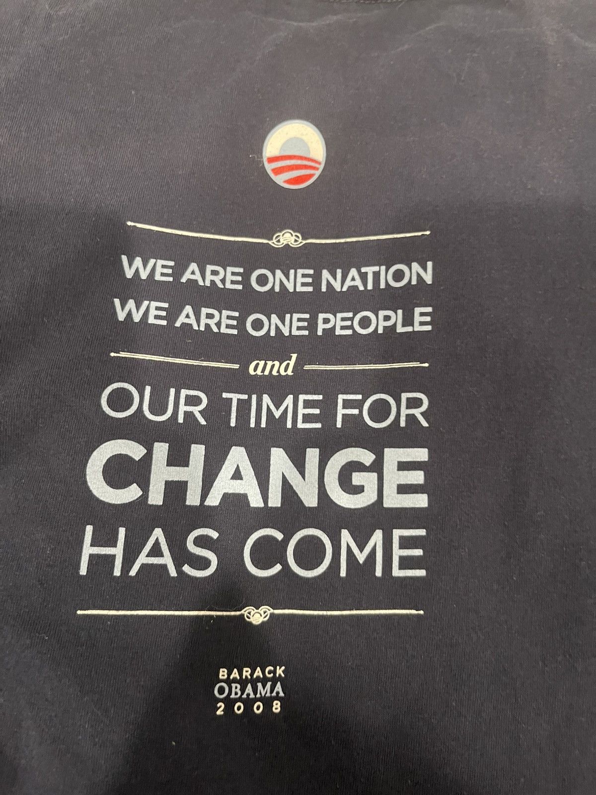 Vintage Vintage 2008 Obama Change Campaign T-Shirt Navy Blue Size US L / EU 52-54 / 3 - 4 Thumbnail