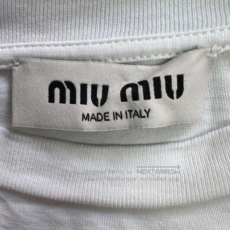 Miu Miu Miu Miu White Cotton Short Sleeve T-Shirt . Size M / US 6-8 / IT 42-44 - 4 Thumbnail