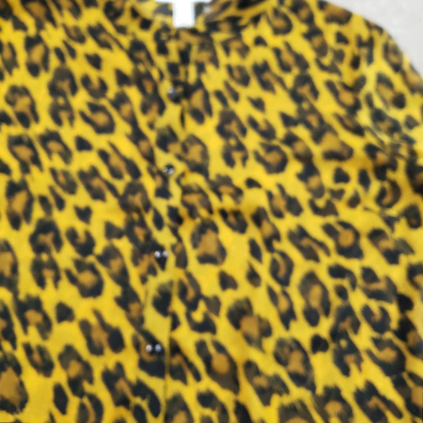 Joseph Ribkoff Joseph Ribkoff Blouse Womens 12 Yellow Leopard Bell Sleeve Sheer Top Boho Size XL / US 12-14 / IT 48-50 - 6 Thumbnail