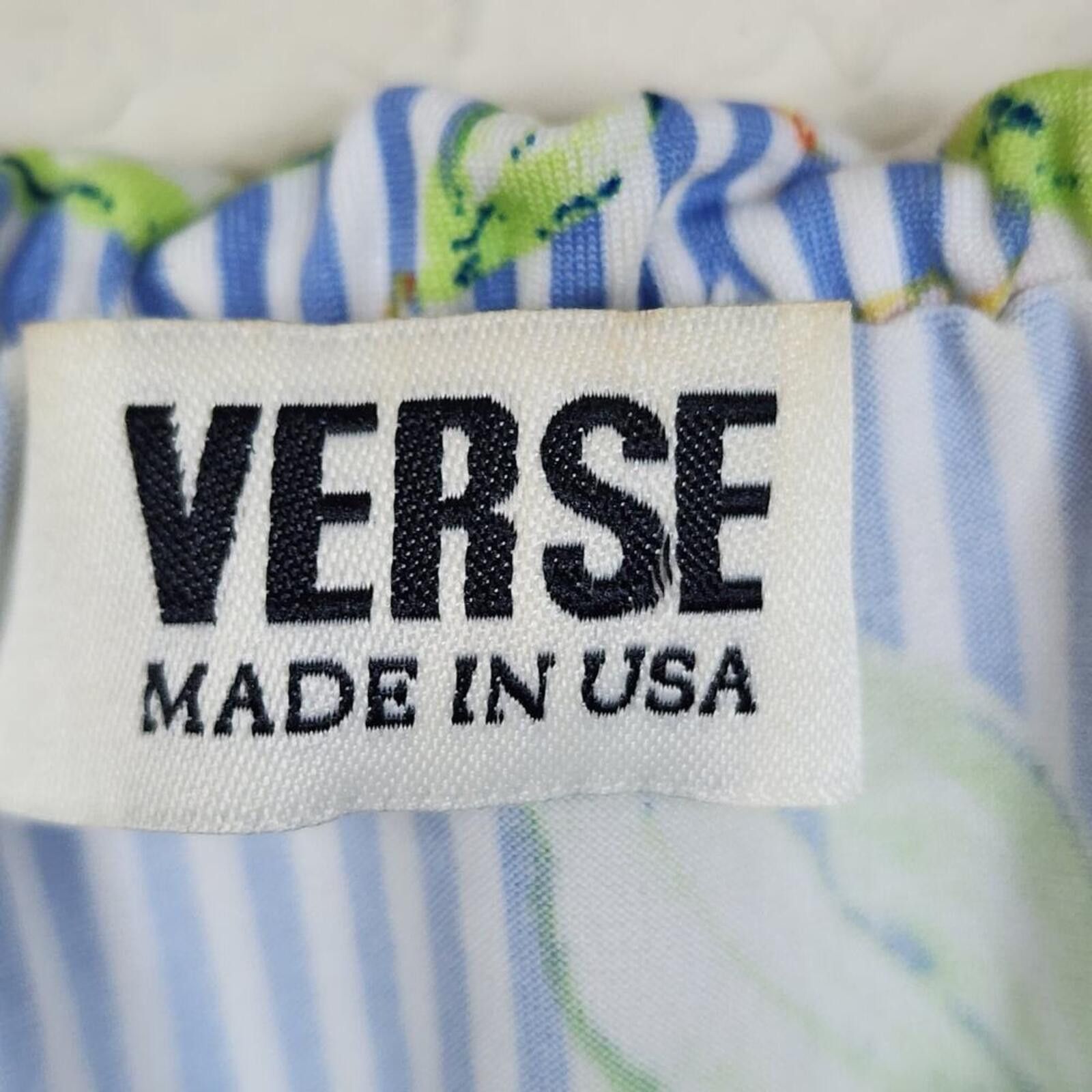 Versace Verse Floral Striped Blue White Blouse Size L / US 10 / IT 46 - 2 Thumbnail