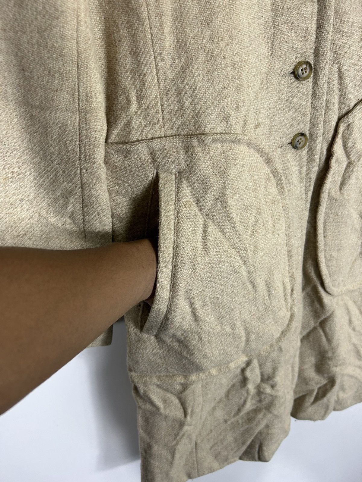 American Rag × Harris Tweed × Vintage ⚡️Vintage American Rag Cle Harris Tweed Button Long Coat Size S / US 4 / IT 40 - 6 Thumbnail