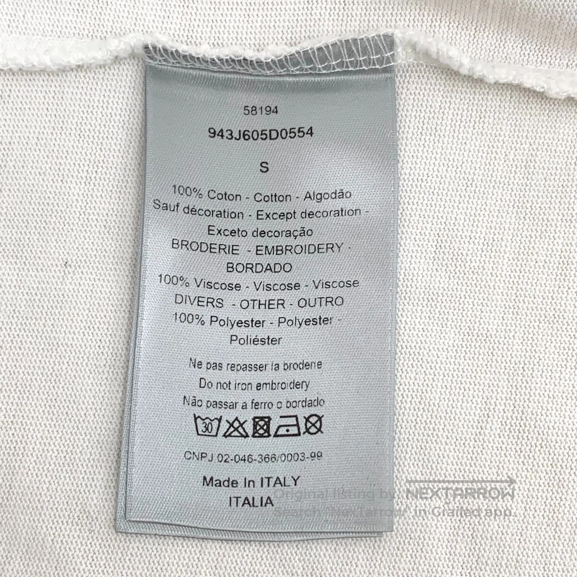 Dior Dior White Floral Flock Cotton Round Neck Short-Sleeve T-S Size US S / EU 44-46 / 1 - 7 Thumbnail