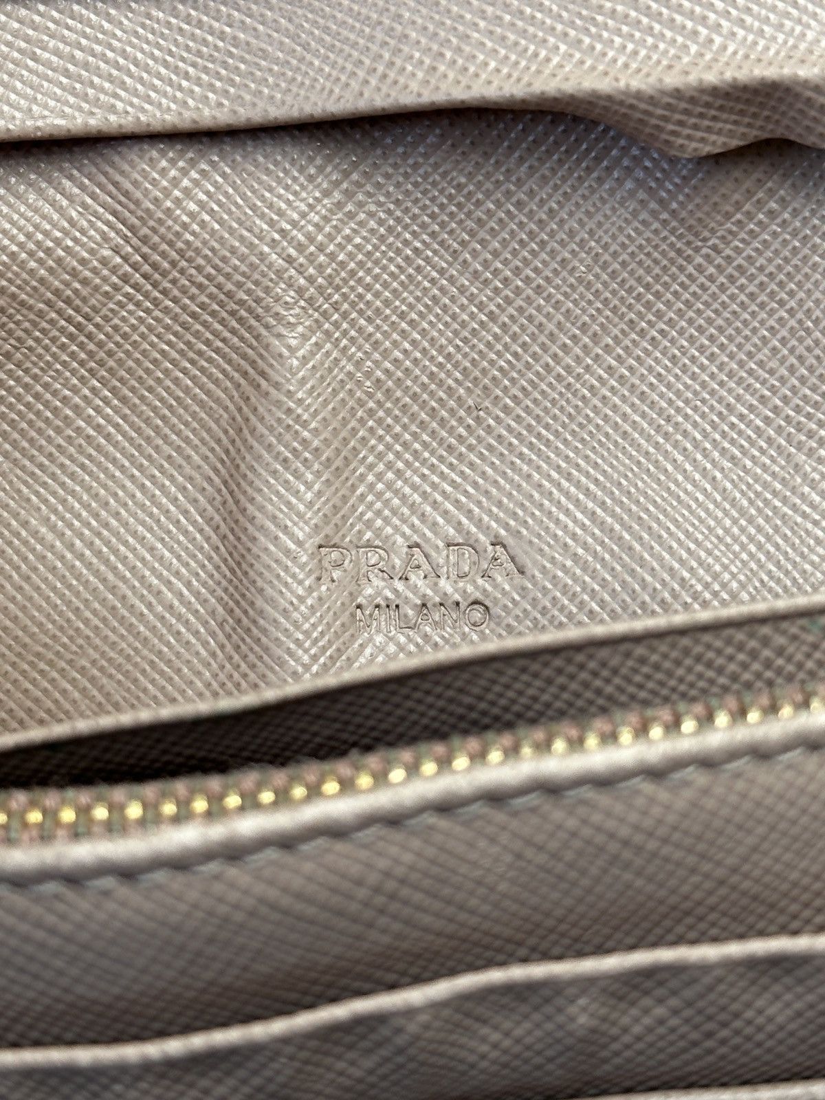 Prada Prada Saffiano Leather Triangle Logo Long Wallet Light Pink Size ONE SIZE - 14 Thumbnail