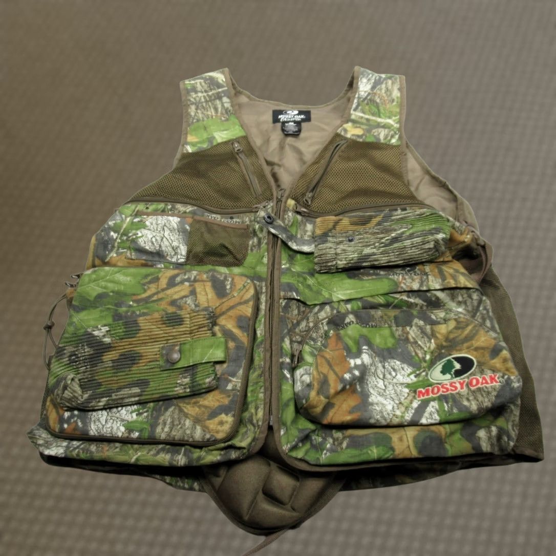 Vintage Mossy Oak Green Camo Hunting Vest FullZip Hat & Net Shootin Obsession Medium Men Size US M / EU 48-50 / 2 - 1 Thumbnail