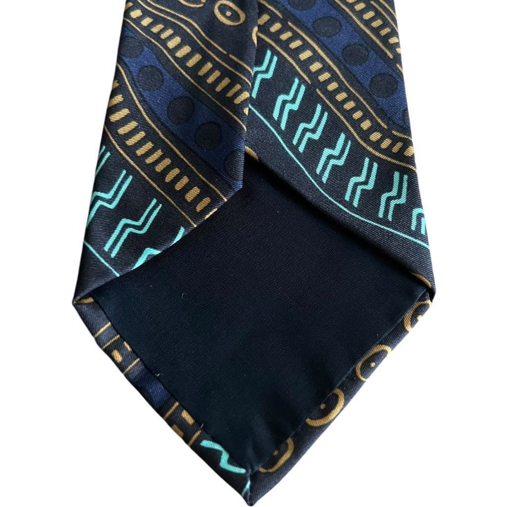 Cecilie Bahnsen Cecilia Metheny Men's Silk Necktie 3.5” Wide Black with Vibr Size ONE SIZE - 6 Thumbnail