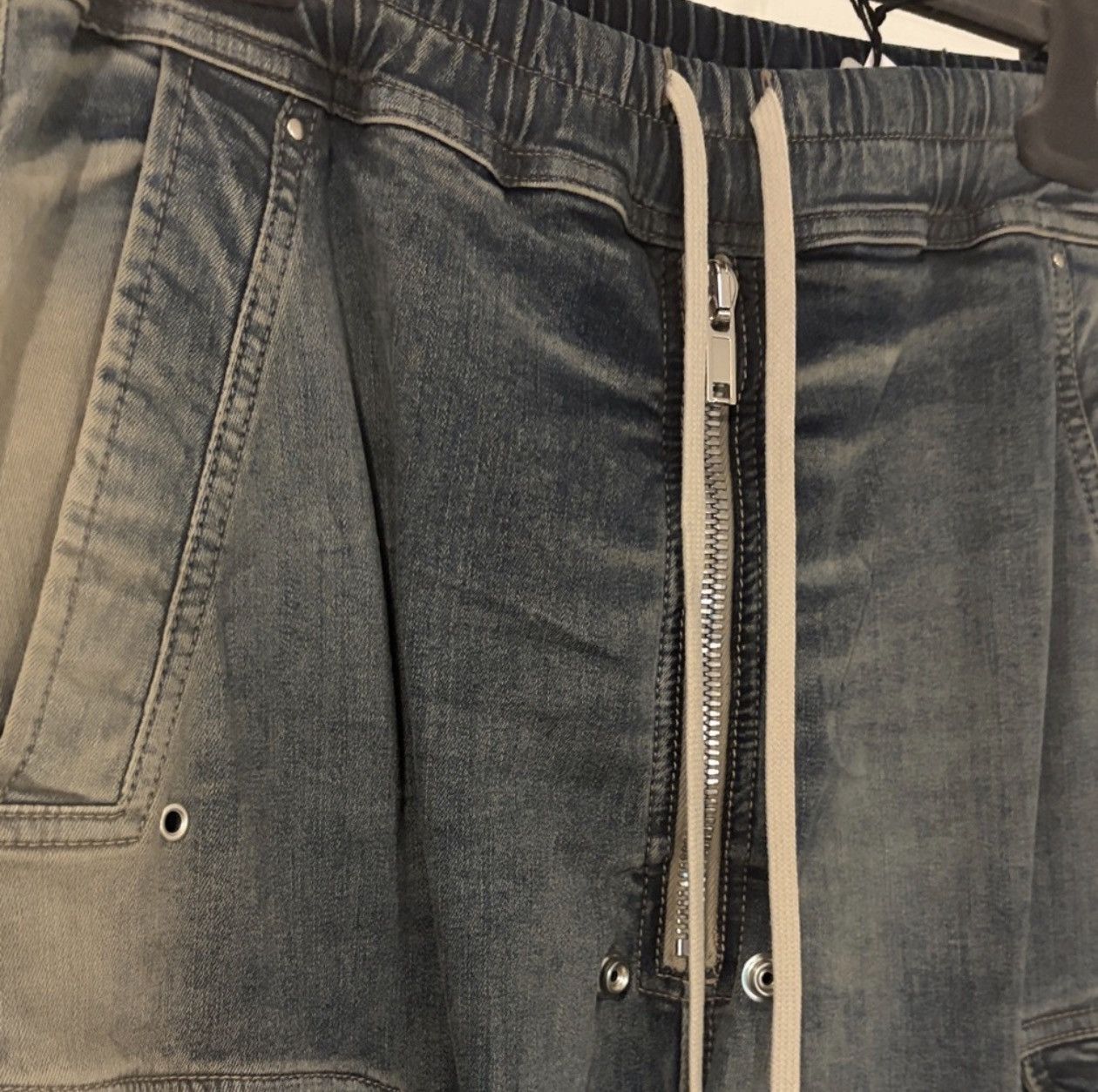 Rick Owens Rick Owens Runway Double Cargo Jumbo Bela Drawstring Denim Size US 36 / EU 52 - 4 Thumbnail