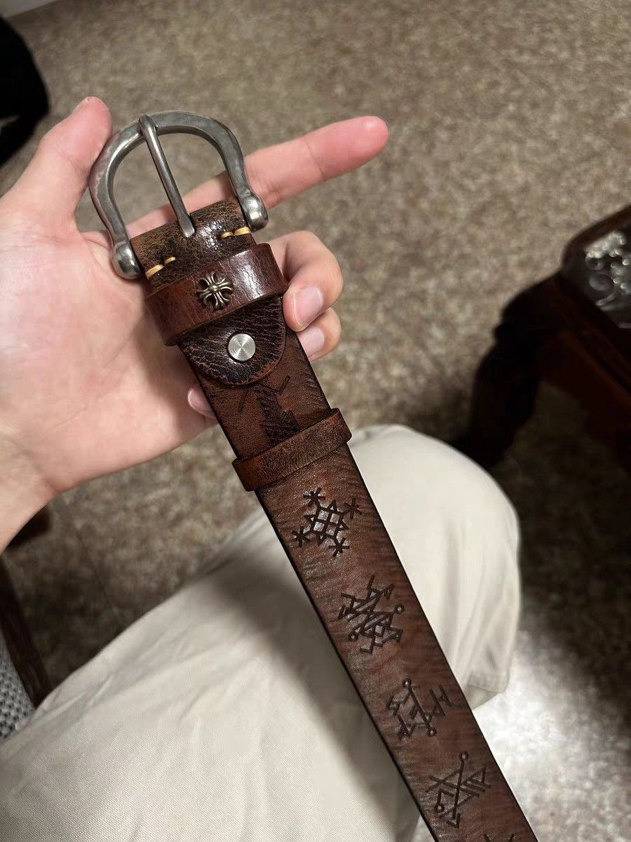 Other Vegetable-Tanned Leather Retro Carved Belt Size ONE SIZE - 2 Thumbnail