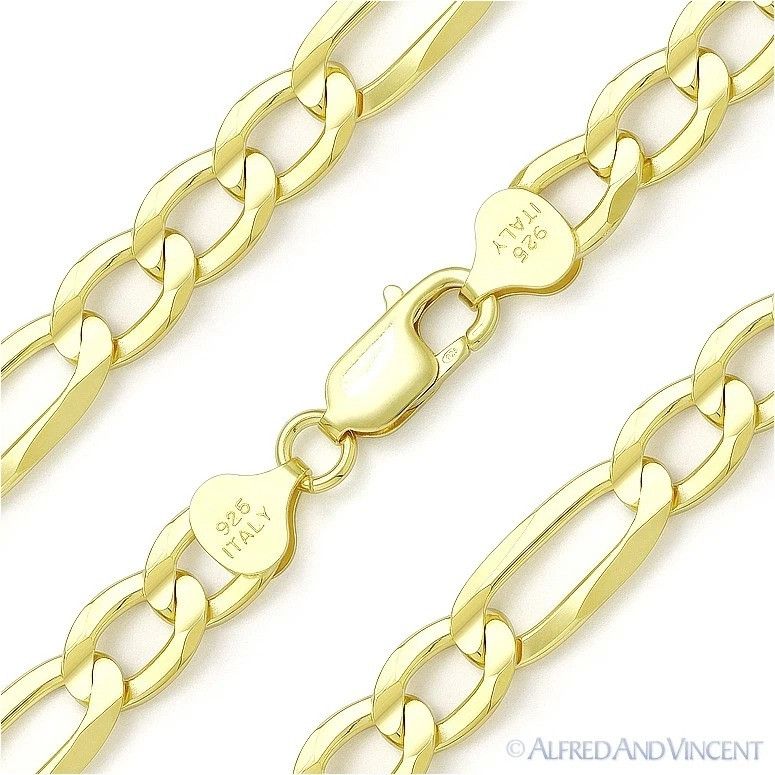 Other 8.3mm Figaro / Figaroa Link D-Cut Pave Chain Bracelet Size ONE SIZE - 1 Thumbnail