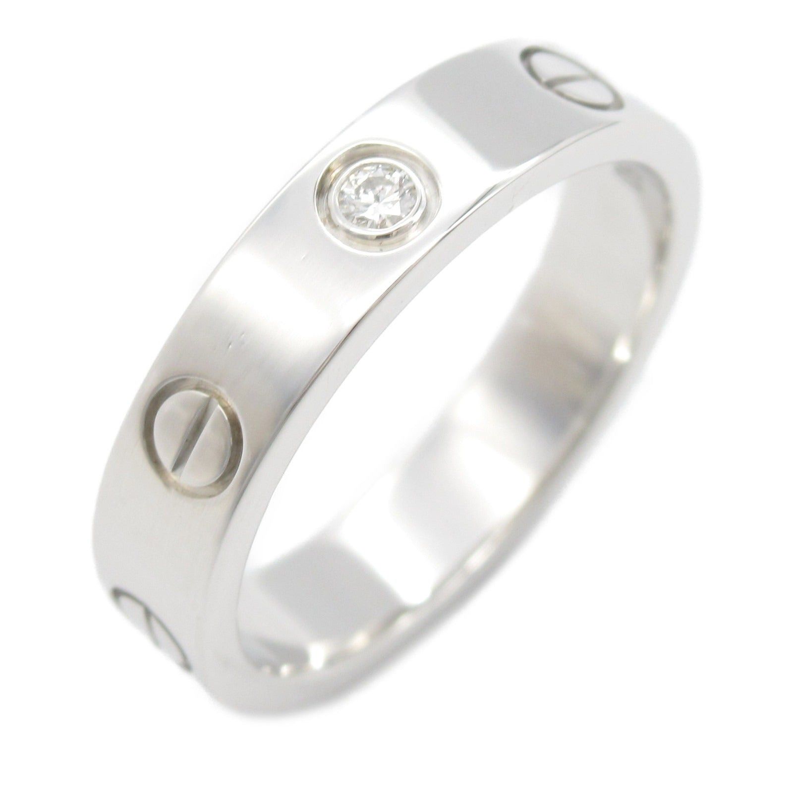 Cartier Cartier Mini Love Ring K18Wg (White Gold) Diamond Silver Size ONE SIZE - 1 Thumbnail