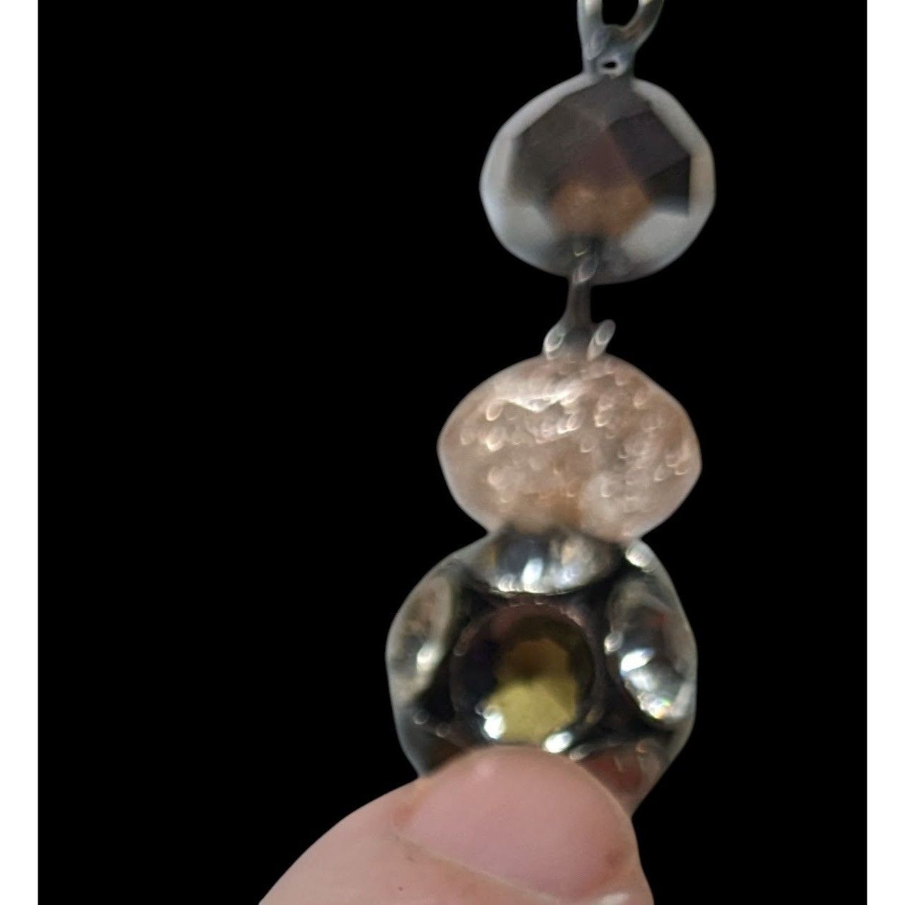 Vera Wang Vera Wang Gunmetal And Pink Glass Layered Station Necklace Size ONE SIZE - 2 Thumbnail