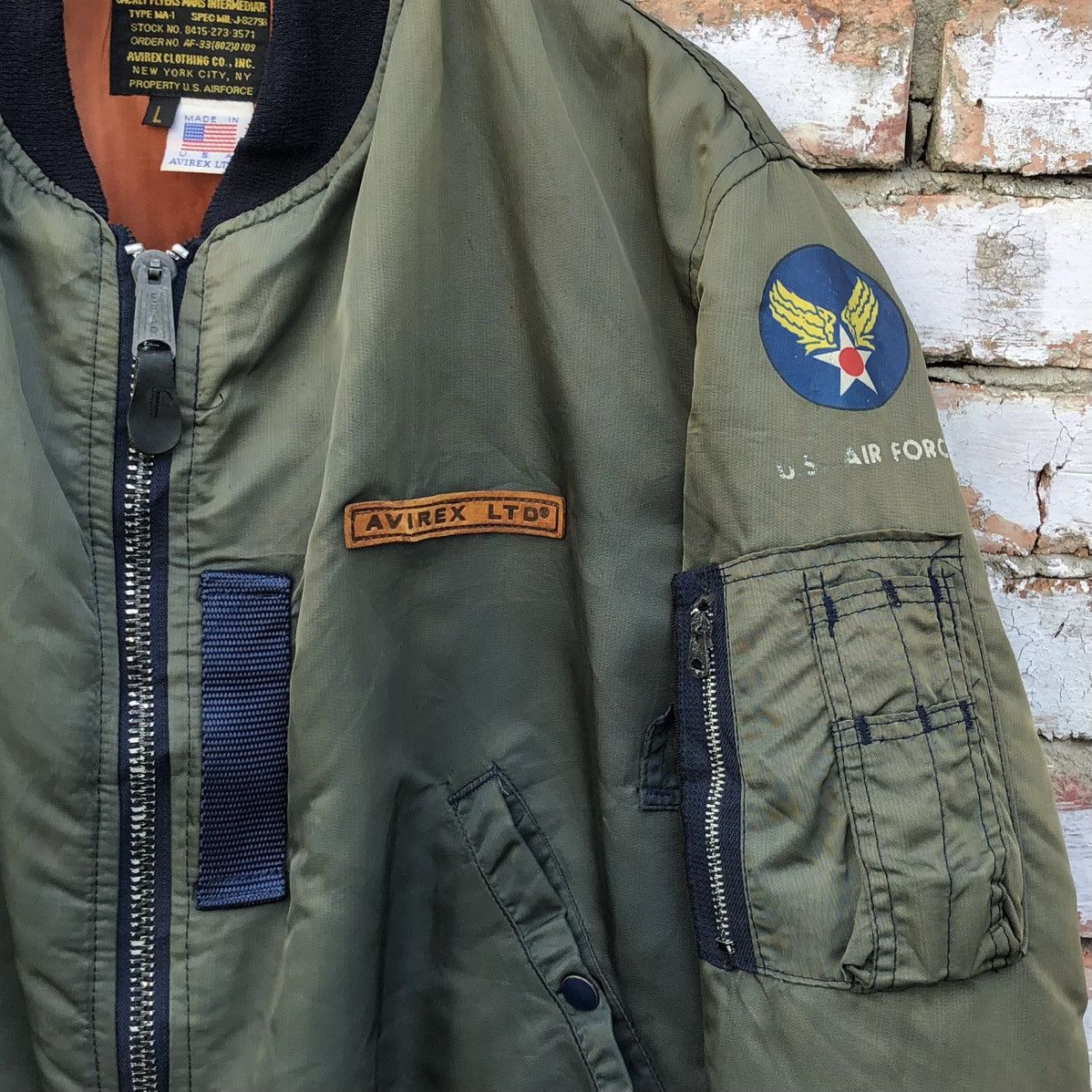 Avirex VTG Avirex Flyers Mans Intermediate Ma-1 Faded Bomber Jacket Size US L / EU 52-54 / 3 - 4 Thumbnail