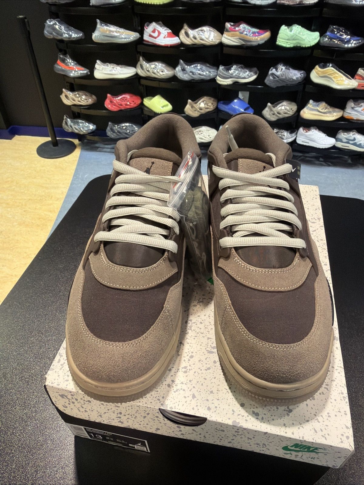 Jordan Brand Air Jordan 4 RM 'Ironstone' Travis Brown Sneakers, Size 13 Size US 13 / EU 46 - 14 Thumbnail