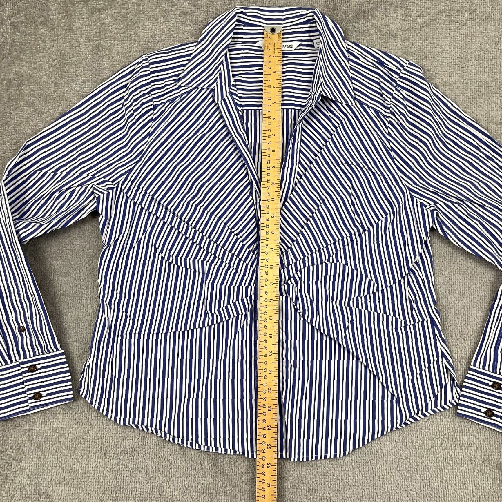 Veronica Beard VERONICA BEARD Joelle Shirt Top Womens Size 16 Blue White Striped Button-Up Casual Size XXL / US 16-18 / IT 52-54 - 4 Thumbnail