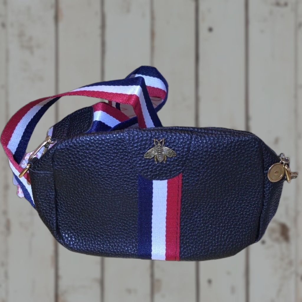 Vintage Mini Women's Crossbody Bag Black Casual Shoulder Purse Travel Bee Red White