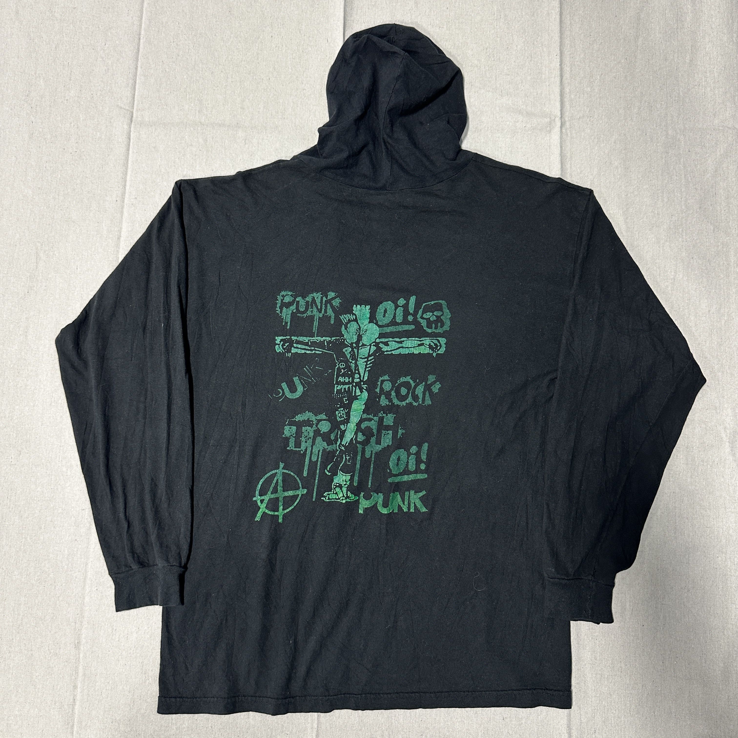 Other Vintage Exploited Punk Graphic Hooded Long Sleeve Shirt Size L 80s Size US L / EU 52-54 / 3 - 5 Thumbnail