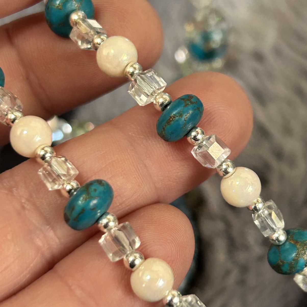 Handmade Handcrafted art glass bead crystal art deco orgone necklace Size ONE SIZE - 7 Thumbnail