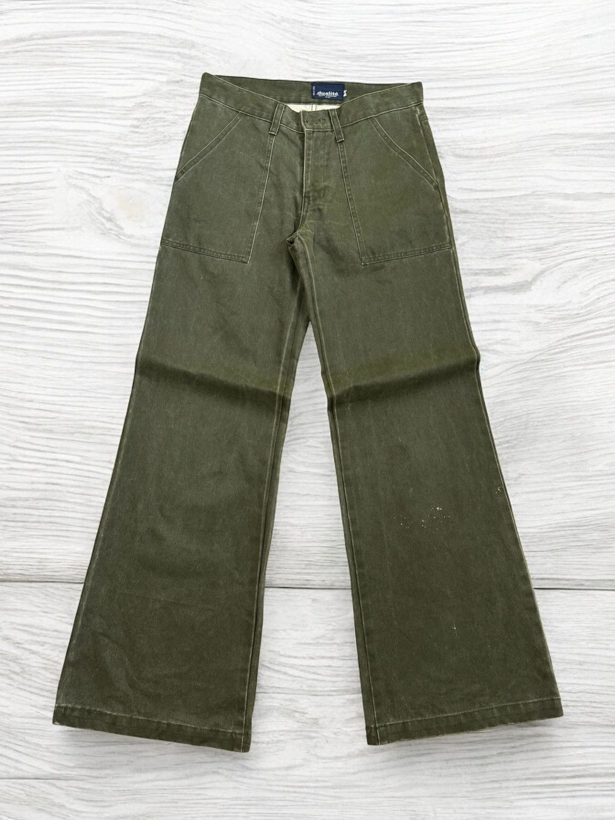 Japanese Brand × Le Grande Bleu (L.G.B.) Vintage Flare Dualite Baker Pants Army Wide leg Style Size US 29 - 2 Thumbnail