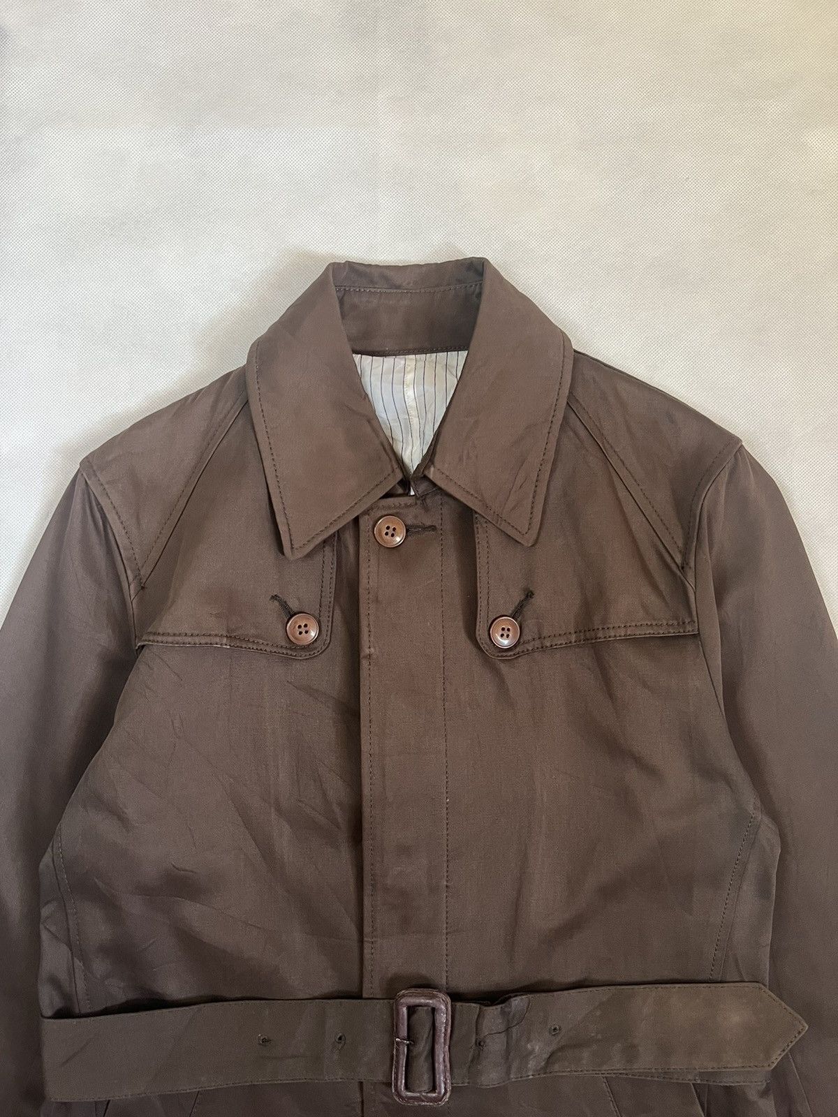 Japanese Brand Vintage TKMIXPICE Cowhide Japanese Designer Brown Coat Size XS / US 0-2 / IT 36-38 - 8 Thumbnail