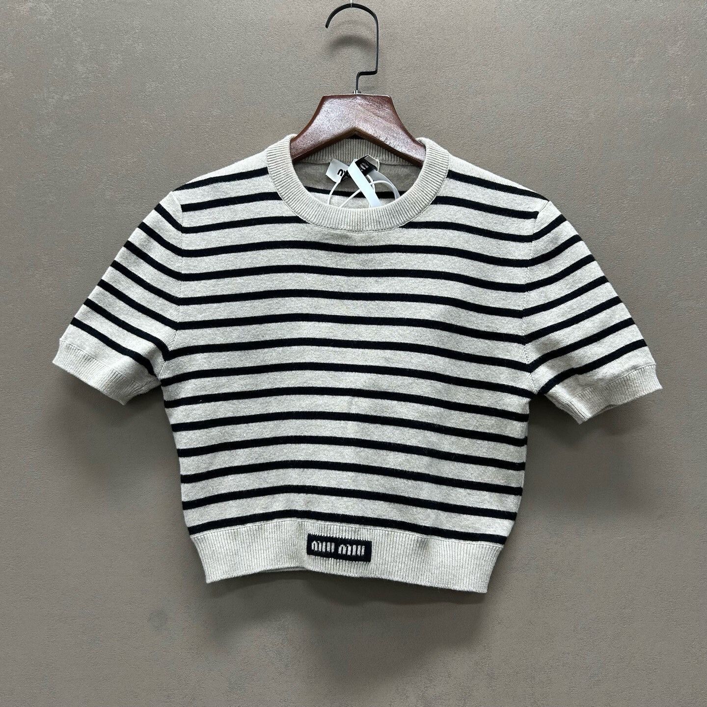 Miu Miu Miu Miu Striped Logo Knit Sweater Size XS / US 0-2 / IT 36-38 - 1 Thumbnail