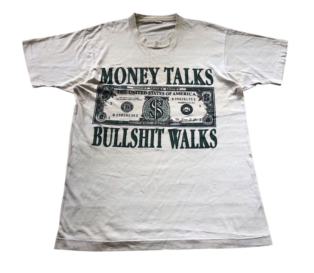 Rap Tees × Vintage Vintage 90s Money talk bullshit walks distressed Size US L / EU 52-54 / 3 - 1 Thumbnail
