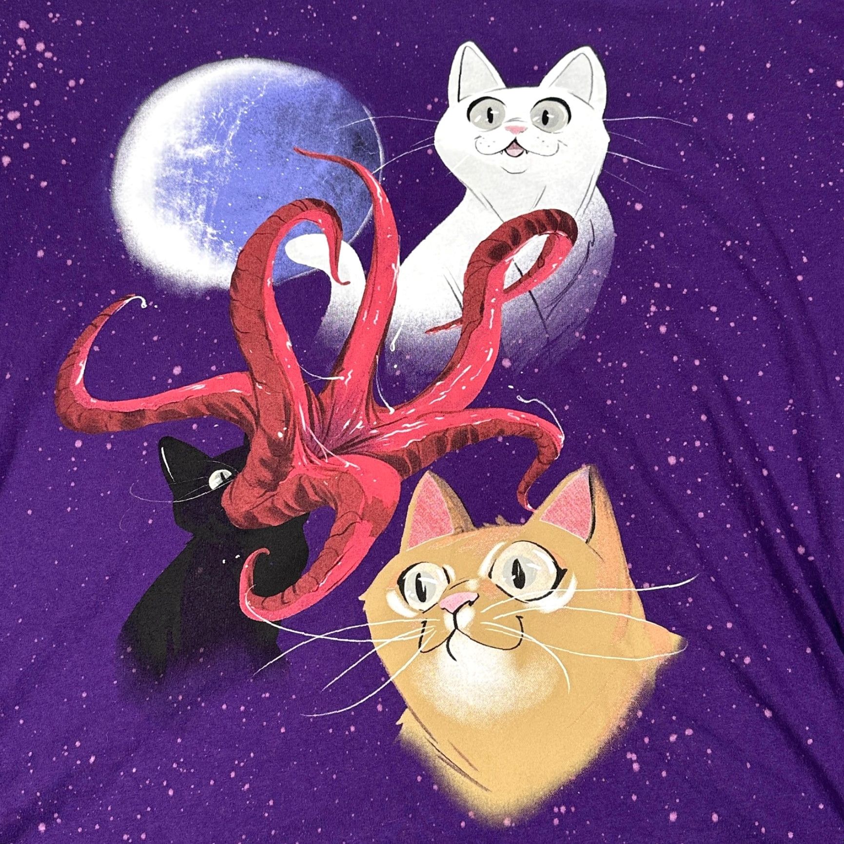 Vintage Marvel Flerkittens Cat Graphic T-Shirt Womens Medium Purple Space Superhero Size M / US 6-8 / IT 42-44 - 2 Thumbnail