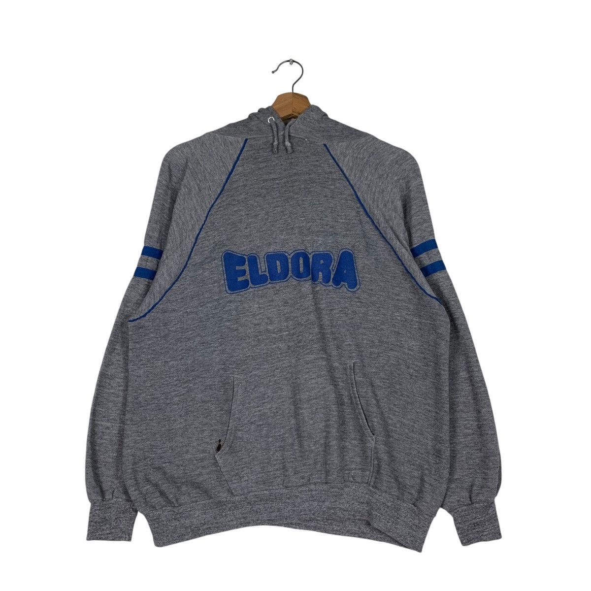 Japanese Brand 80’s ELDORA Big Logo Pullover Hoodies Sweatshirt #1243-C56 Size US L / EU 52-54 / 3 - 10 Thumbnail