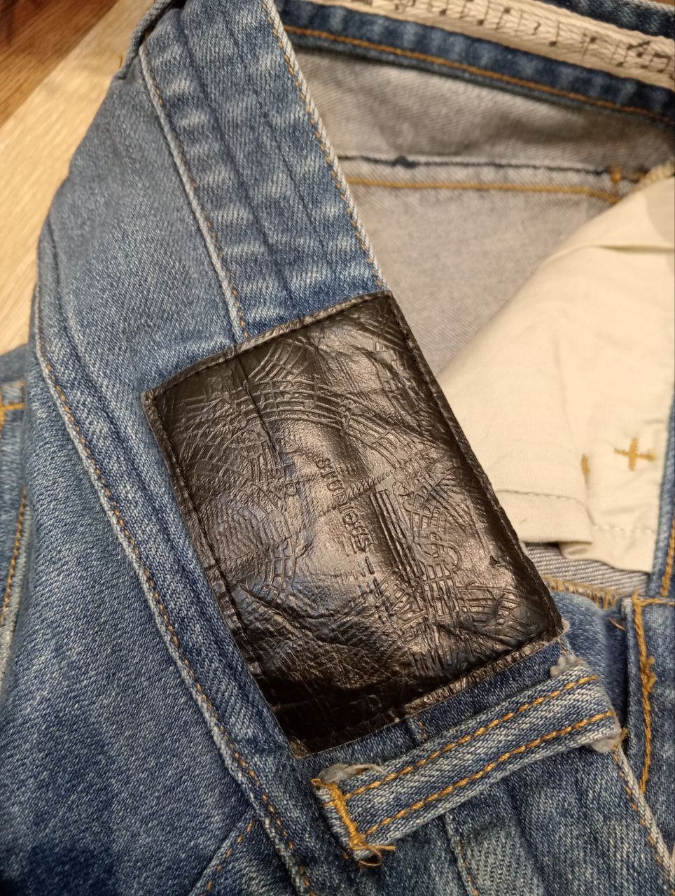 Number (N)ine NUMBER NINE X STUDIOUS BLUE DISTRESSED SKINNY STRETCH JEANS Size US 29 - 7 Thumbnail