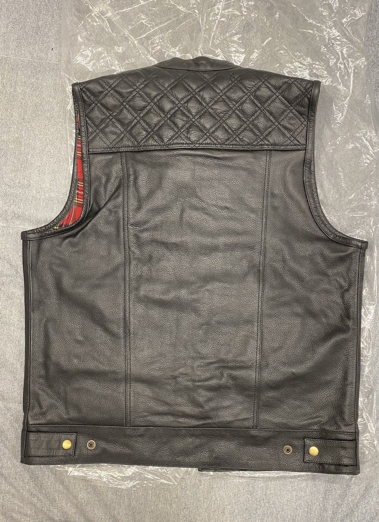 Genuine Leather × Vintage Leather Waistcoat Leather Vest Biker Motorcycle Club Leather Size US L / EU 52-54 / 3 - 2 Thumbnail
