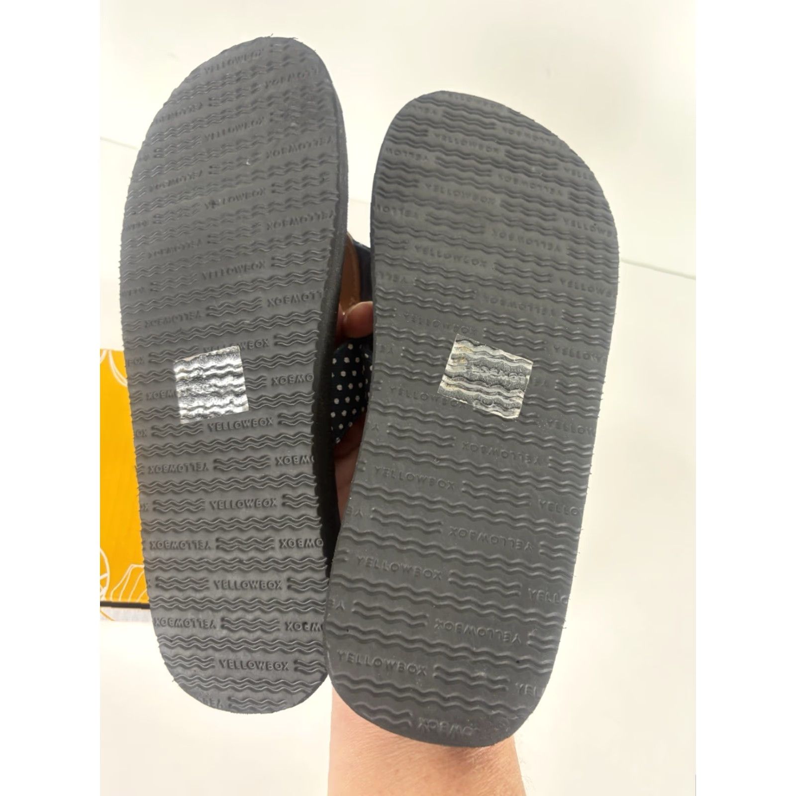 Vintage Yellowbox Fairy Navy Polka Dots Flip Flops Womens Size 8 Sandal Slip On M Navy Polka Dot Bohemian City Spring Summer Casual Workwear Size US 8 / IT 38 - 3 Thumbnail