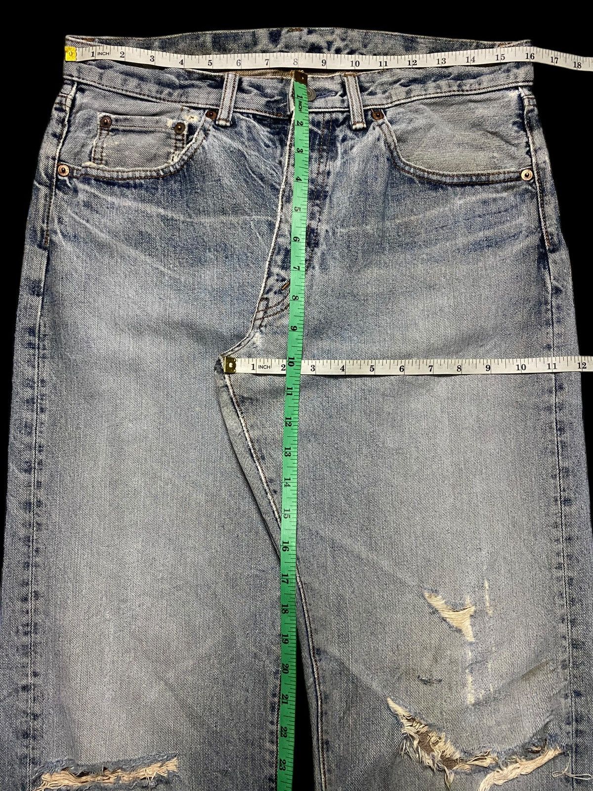 Japanese Brand Vintage Japanese Brands Grey & Blue Distressed Enough Baggy Size US 32 / EU 48 - 16 Thumbnail
