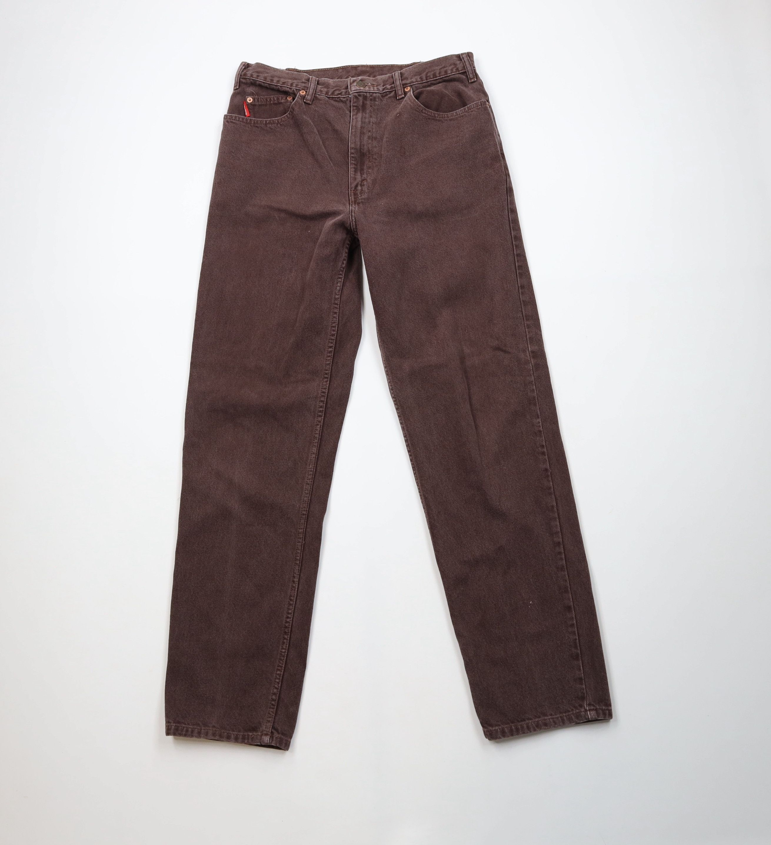 Vintage Vintage 90s Streetwear Straight Leg Denim Jeans Brown Cotton Size US 32 / EU 48 - 1 Thumbnail