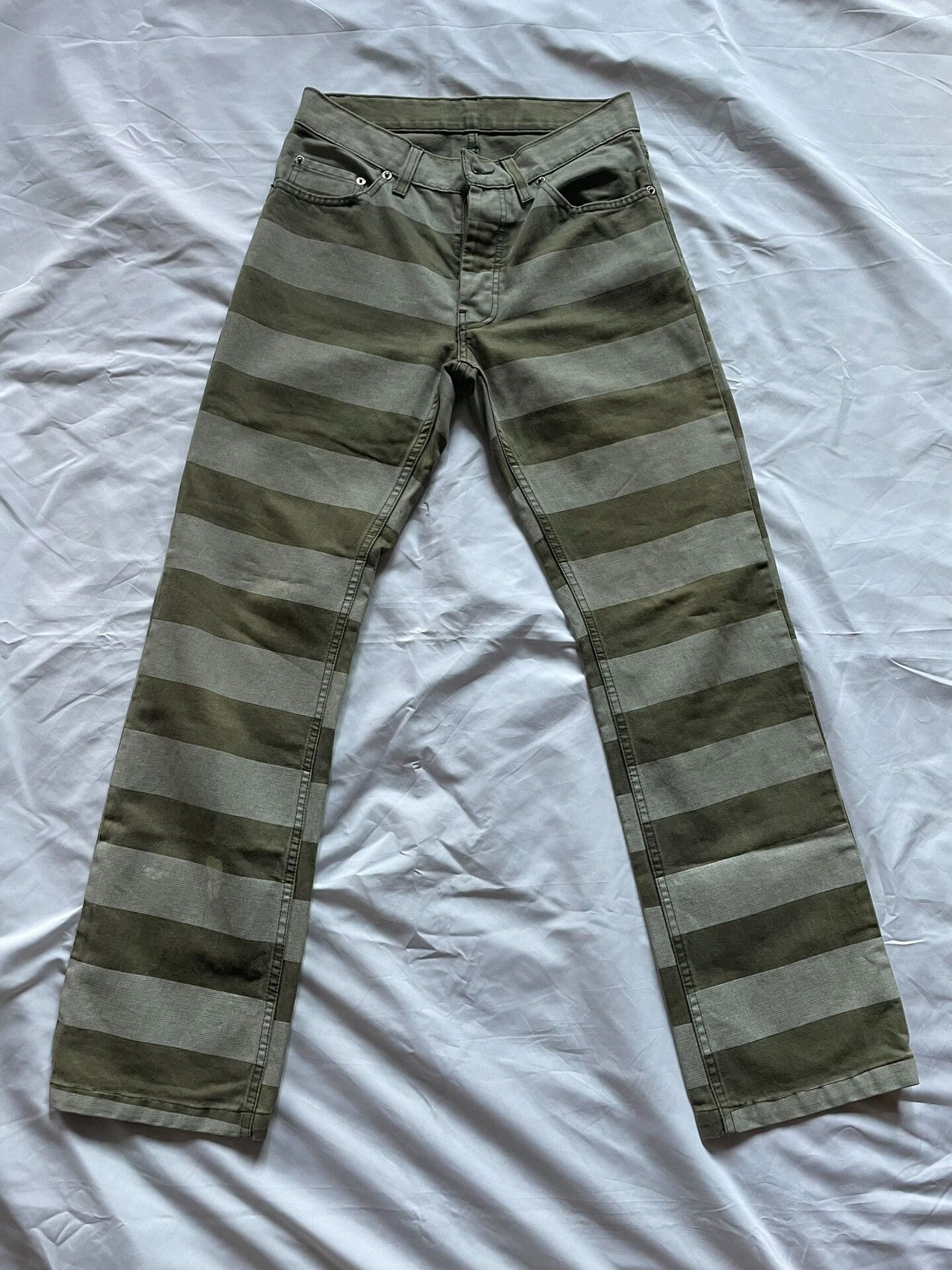 Helmut Lang helmut lang striped denim pants 1999 collection Size US 27 - 1 Thumbnail