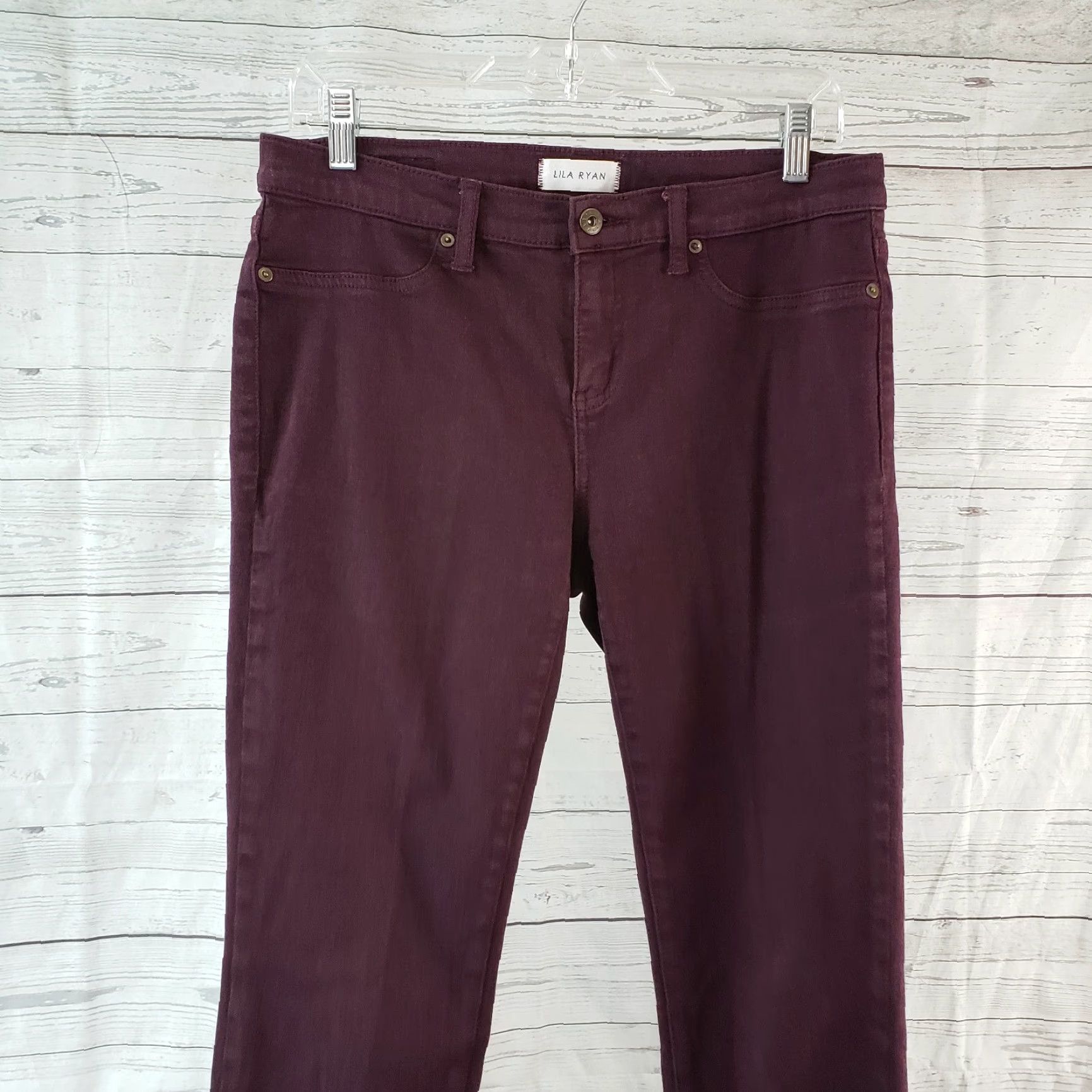 Vintage Lila Ryan Womens Skinny Jeans Sz 29 Purple Mid Rise Cotton Blend Denim 31.5 Inseam Womens Size 29" - 2 Thumbnail