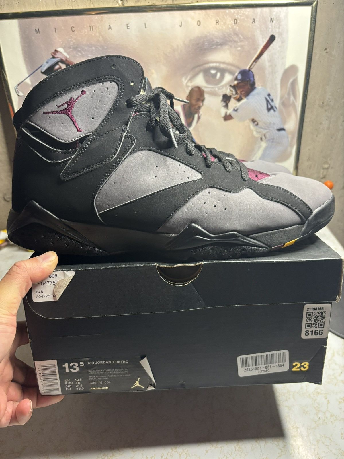 Jordan Brand Air Jordan 7 Retro 2015 Bordeaux 2015 Size US 13 / EU 46 - 1 Thumbnail