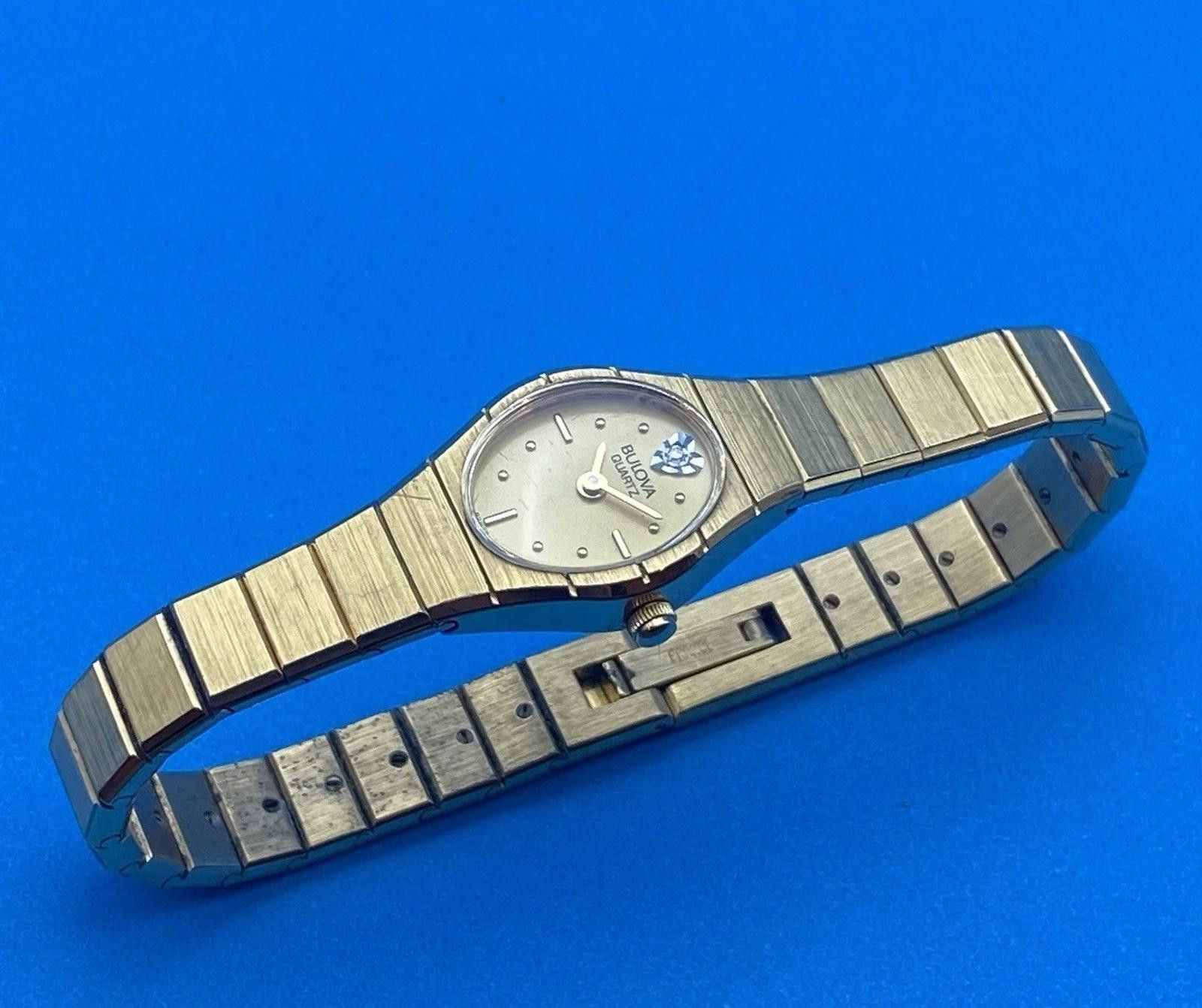 Bulova Vintage Bulova Diamond Dial Ladies Watch 1988 GoldTone 92K75 Size ONE SIZE - 3 Thumbnail