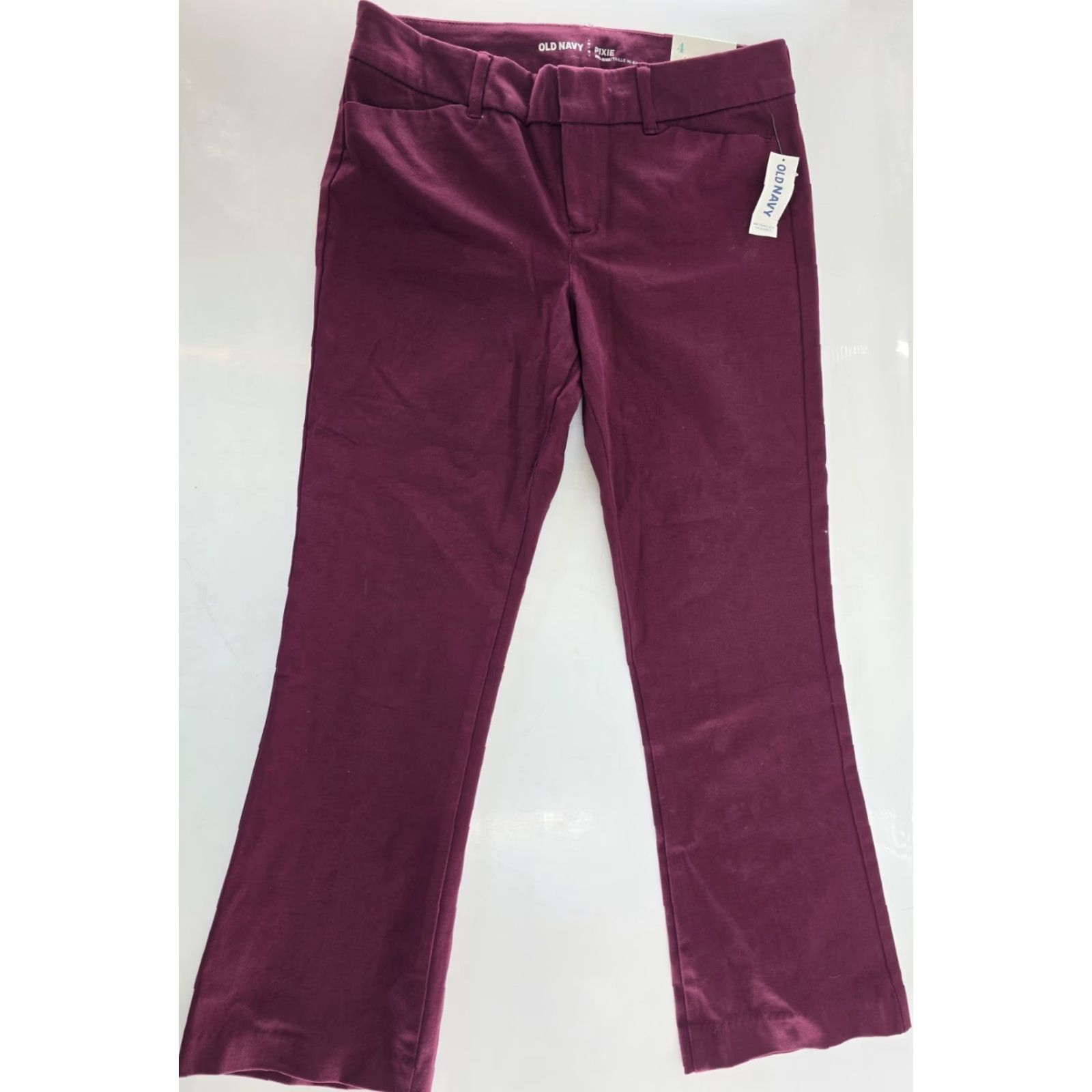 Old Navy Old Navy Women’s Mid-Rise Pixie Ankle Pants - Color Maroon - Size 4 Size 27" / US 4 / IT 40 - 2 Thumbnail