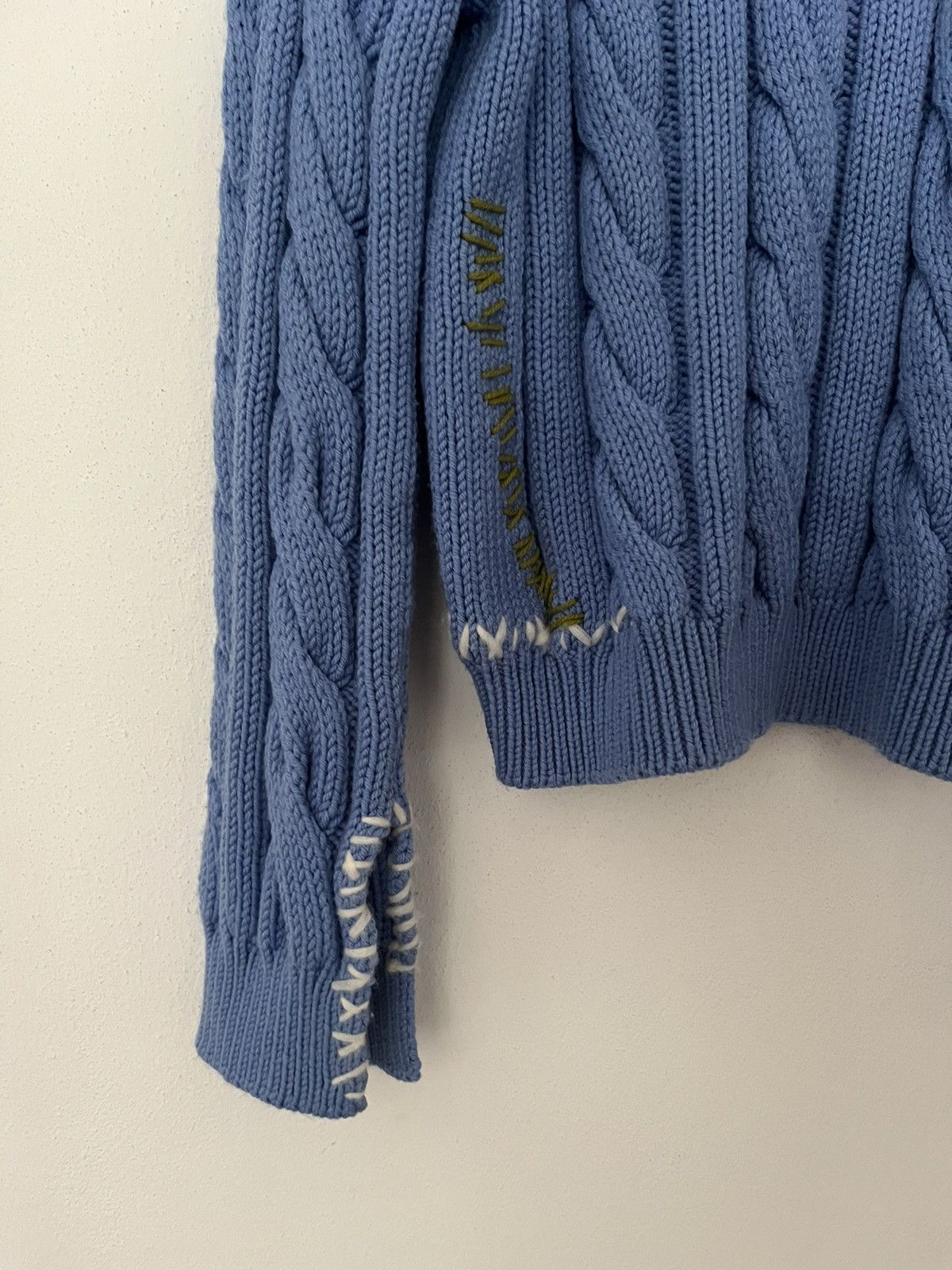 Marni Marni light blue V-neck distressed Knit sweater Size US M / EU 48-50 / 2 - 4 Thumbnail