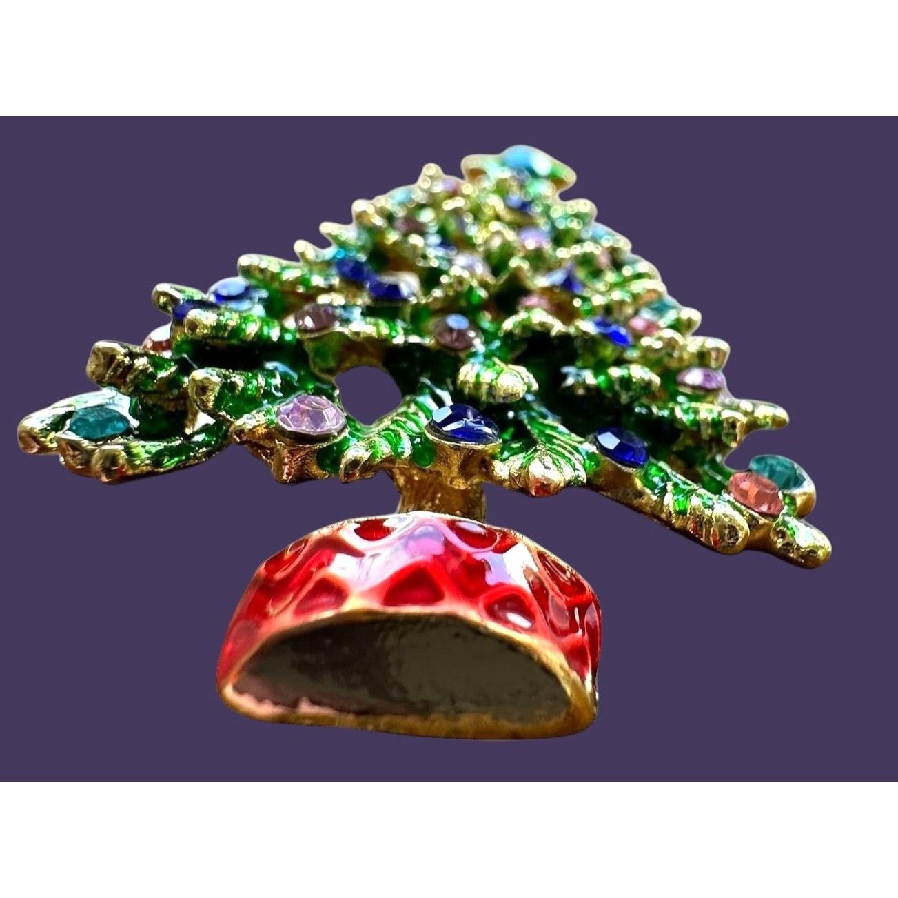 Handmade Christmas at Graceland Brooch Pin New Elvis Blue Sapphire Cr Size ONE SIZE - 2 Thumbnail