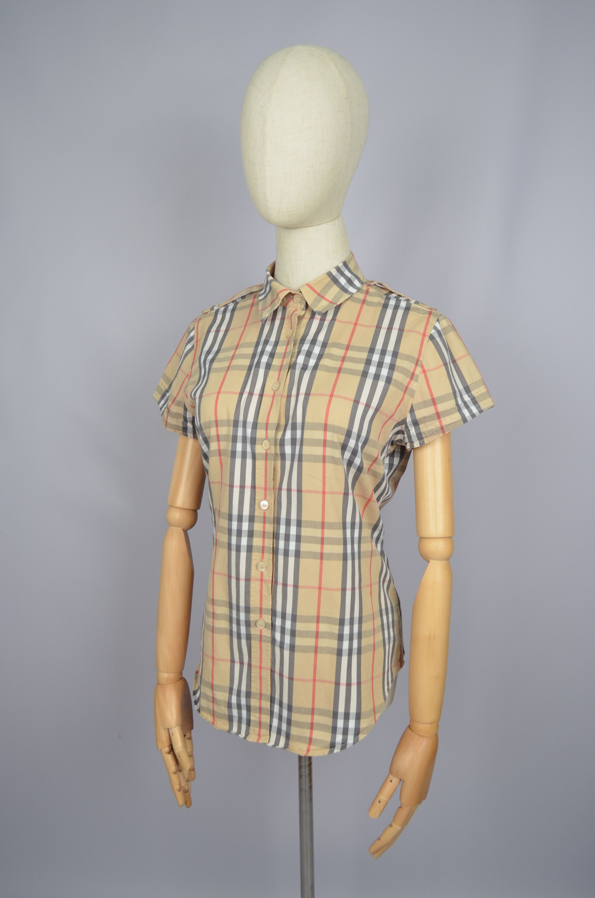 Burberry × Designer Womens Burberry London Nova Check Short Sleeve Shirt Luxury Size M / US 6-8 / IT 42-44 - 3 Thumbnail