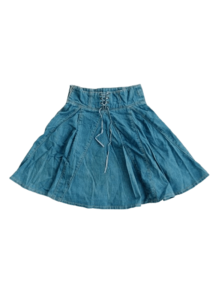 Japanese Brand BARBIE Mini Skirt Blue Denim Nice Style Size 26" / US 2 / IT 38 - 1 Thumbnail