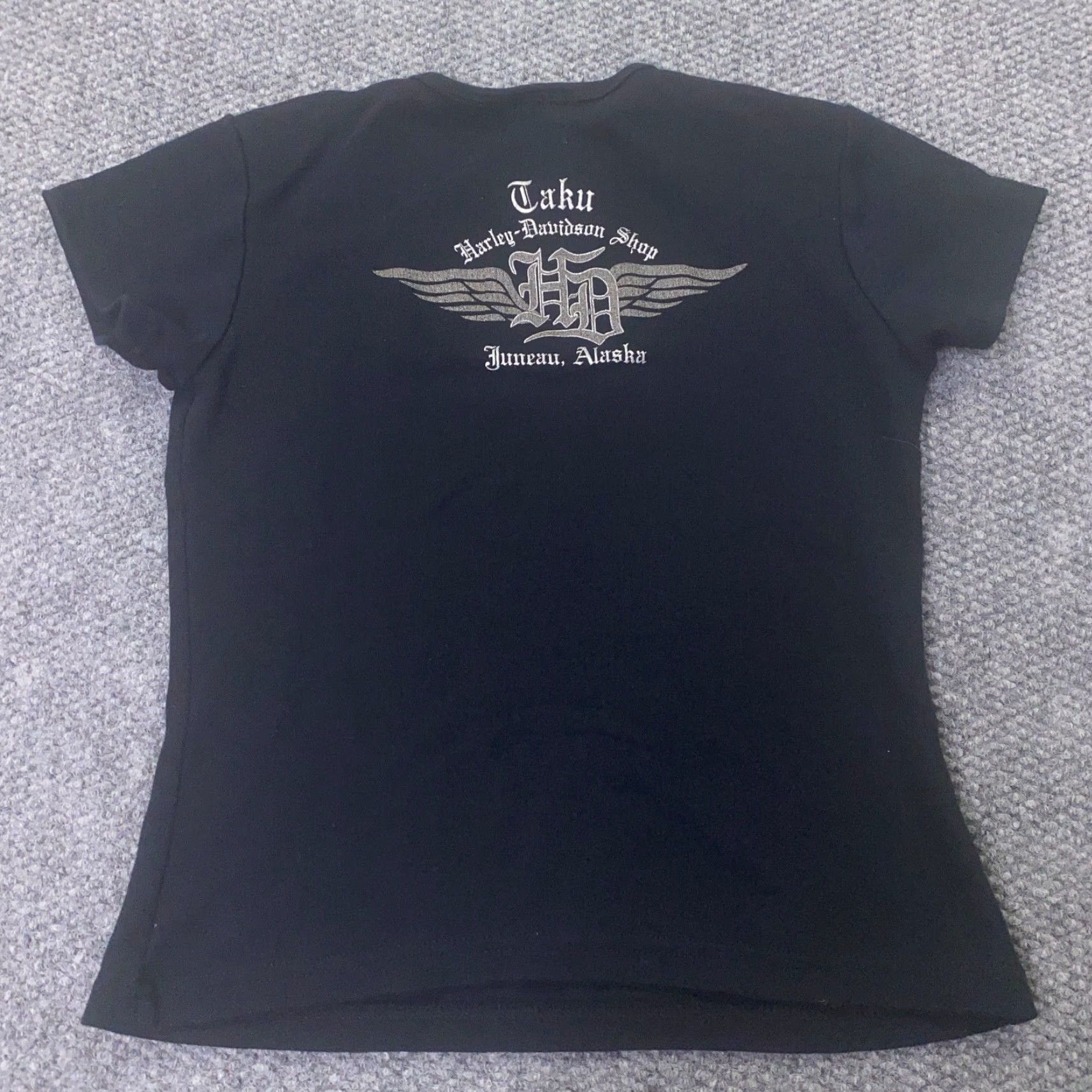 Harley Davidson VINTAGE Harley-Davidson Womens Shirt T-Shirt Regular Black 100% Cotton Jersey Short Sleeve Crew Neck Basic Motorcycle Size M / US 6-8 / IT 42-44 - 6 Thumbnail