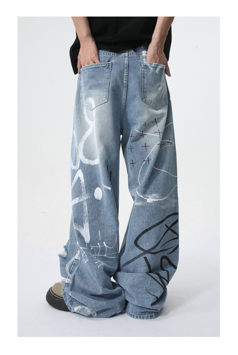 Japanese Brand × Vintage American street graffiti fun straight jeans trend Size US 32 / EU 48 - 6 Thumbnail