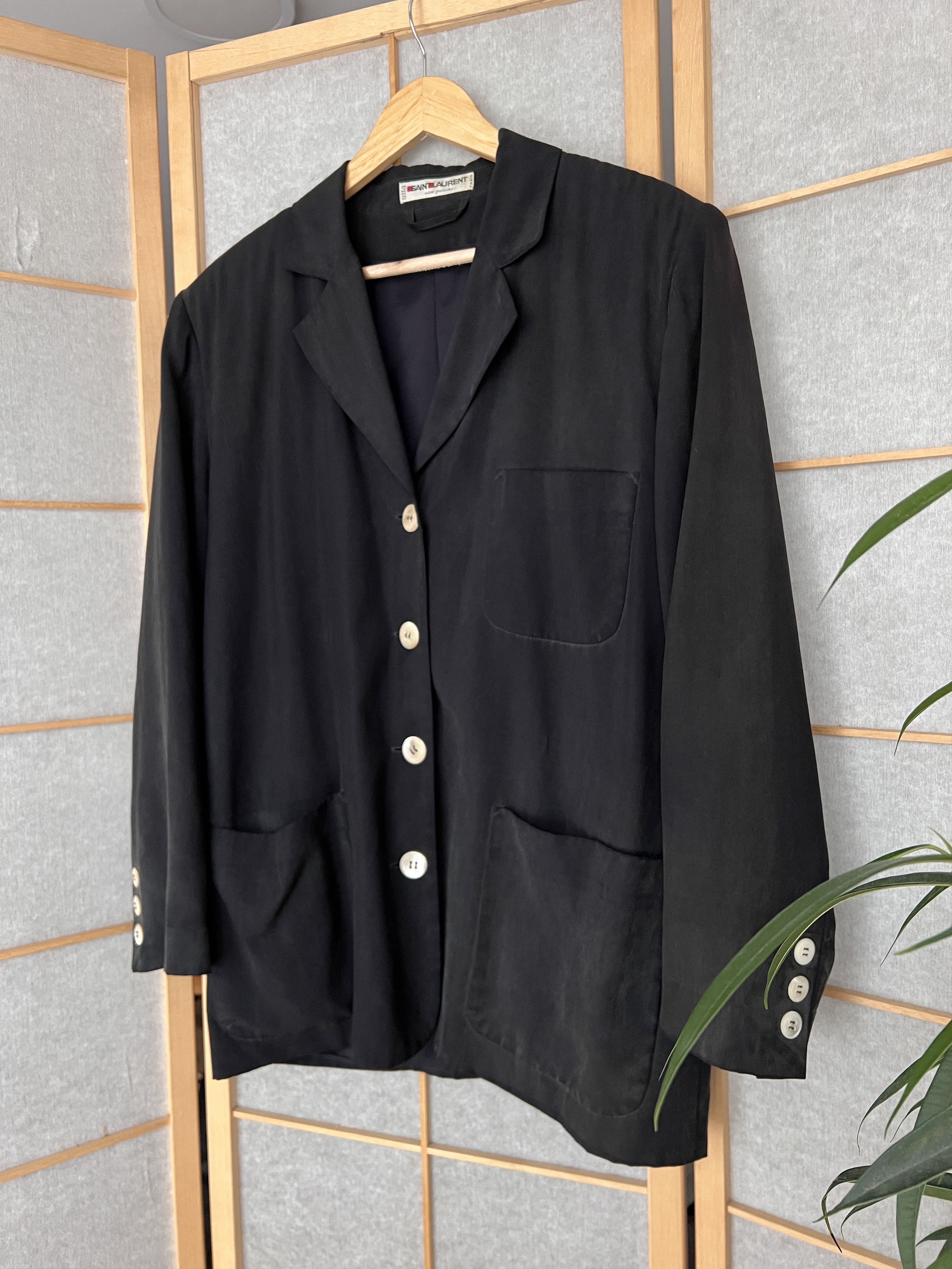 Archive! 80s Saint Laurent vintage silk blazer jacket luxury