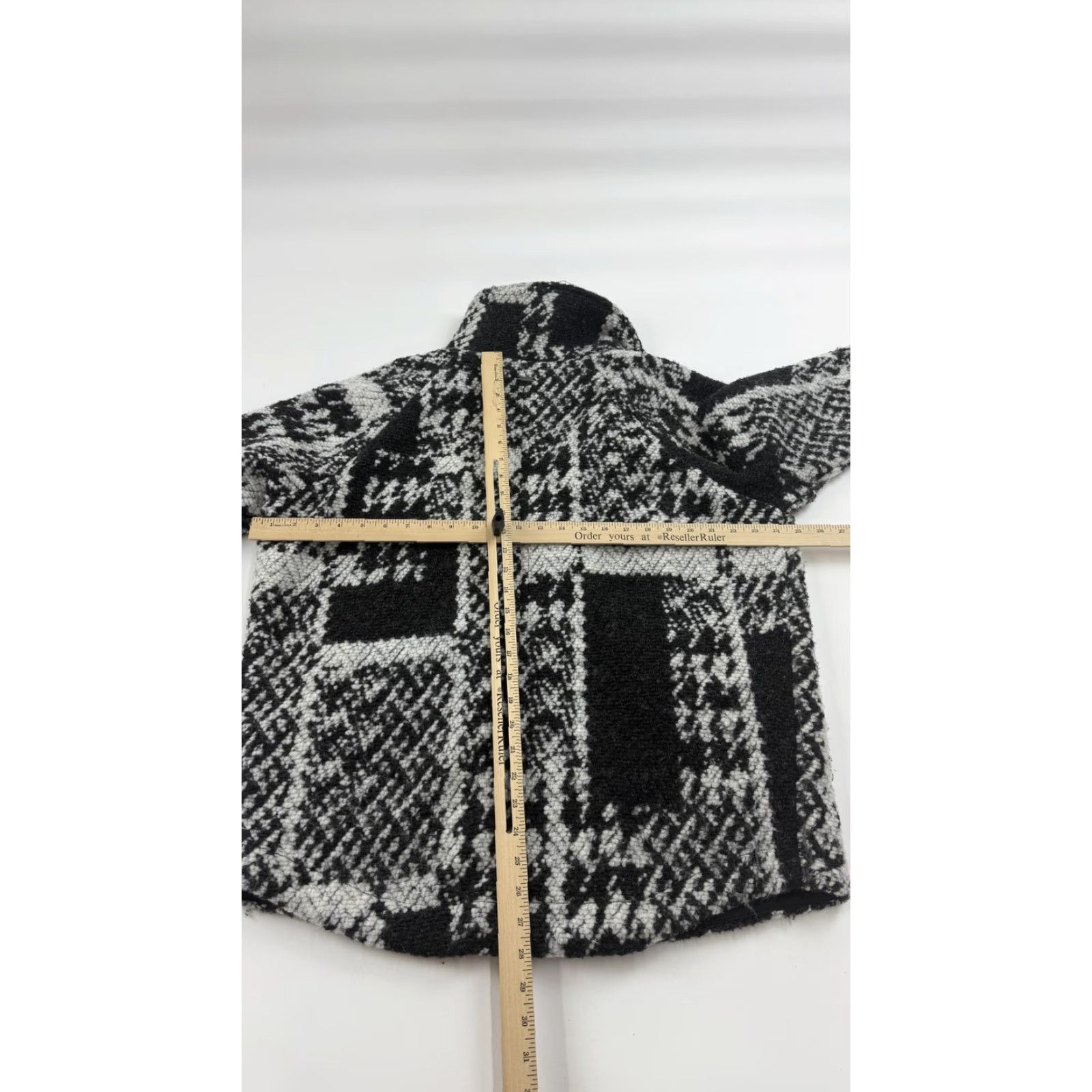 Prana PrAna Jacket Womens Small Black Wool Blend Fuzzy Geometric Zip Pockets Coat Size S / US 4 / IT 40 - 7 Thumbnail