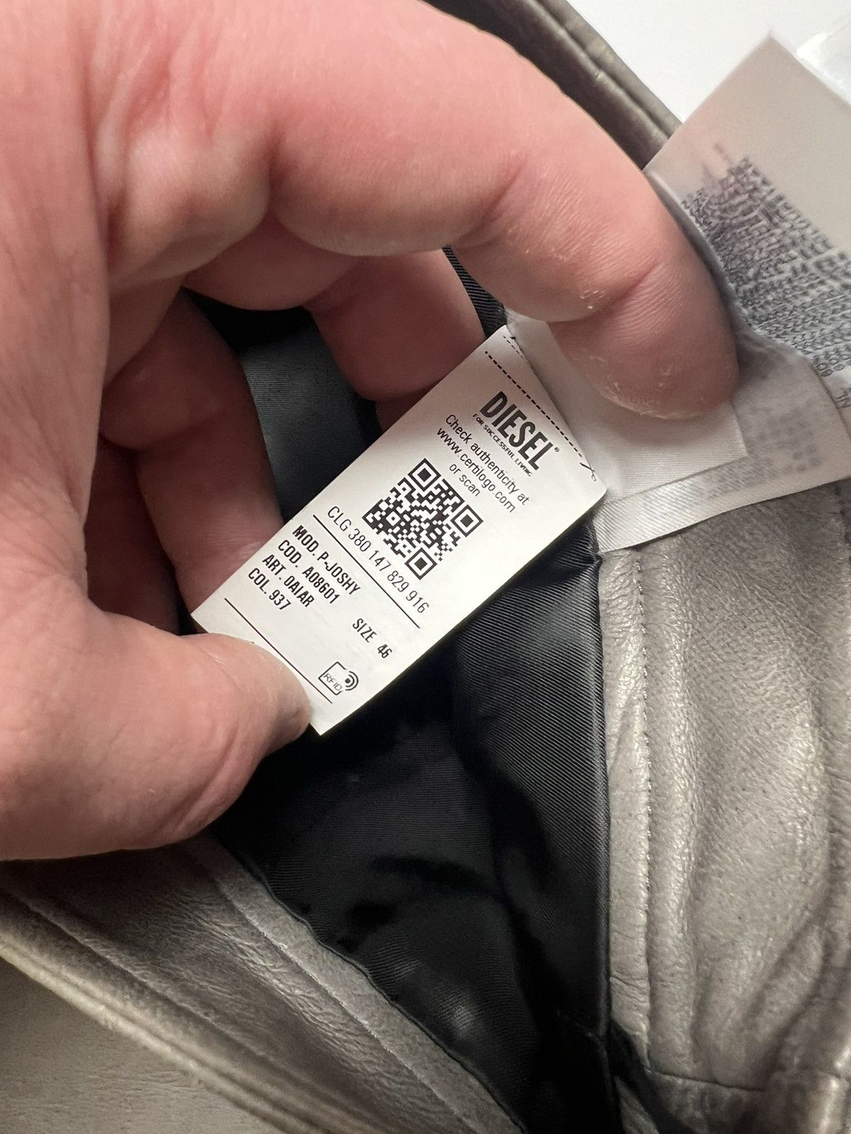 Diesel Leather P-JOSHY Pant with Trompe L' Oeil Effect Size US 31 - 18 Thumbnail