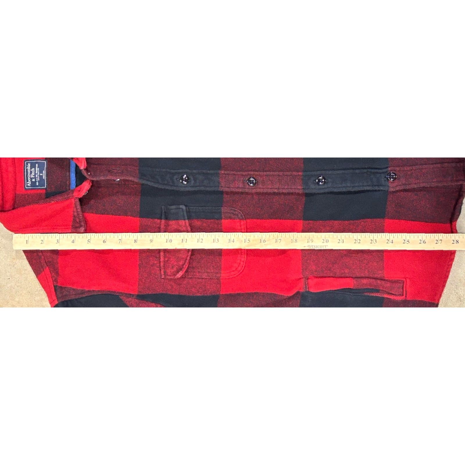Abercrombie & Fitch Abercrombie & Fitch Flannel Shirt Jacket Mens S Red Buffalo Check Heavy Shacket Button-Up Plaid Grunge Retro Pockets Size US S / EU 44-46 / 1 - 7 Thumbnail