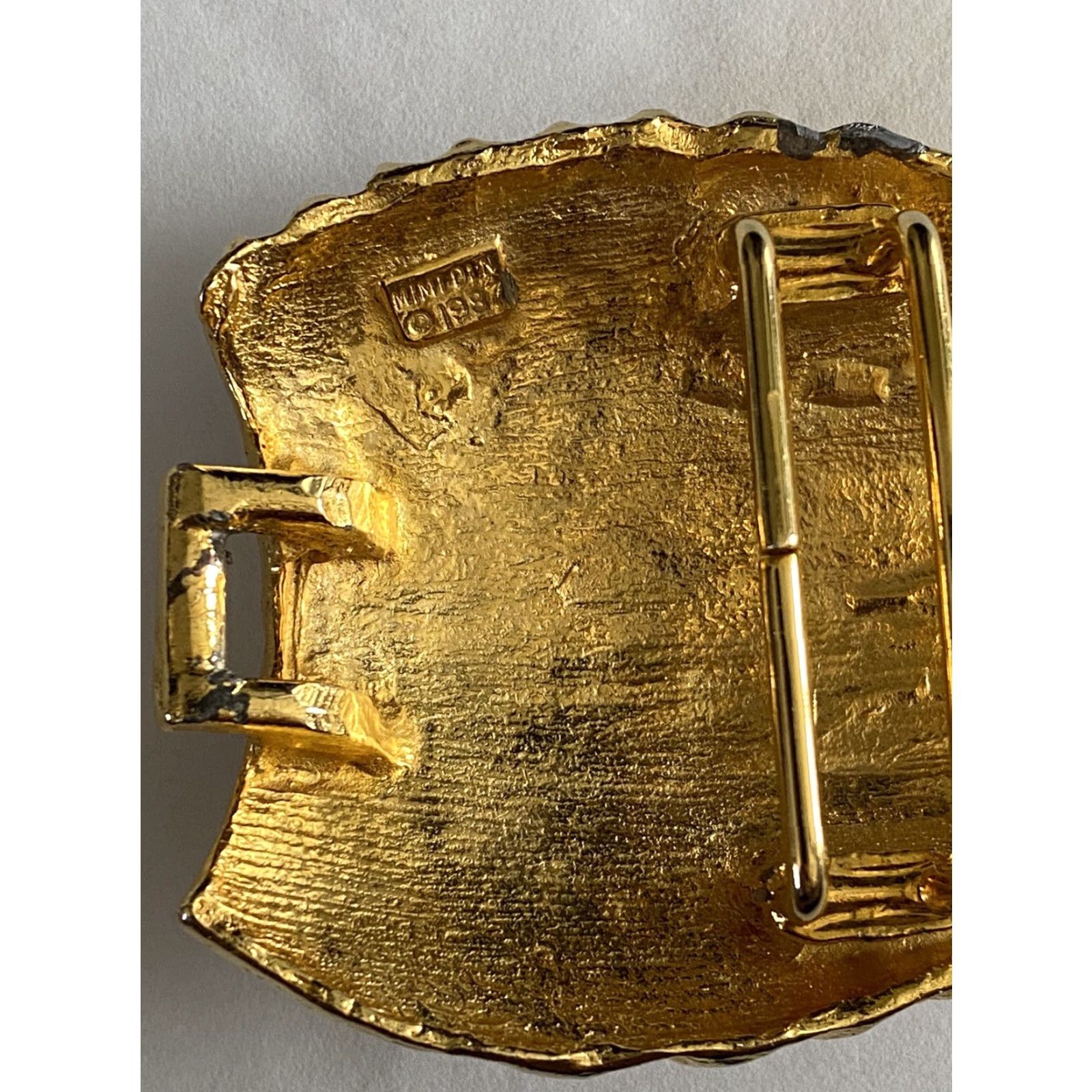 Vintage VINTAGE Mimi Di N Belt Buckle Leaf Shell 1987 Gold Mens Womens? Size ONE SIZE - 4 Thumbnail