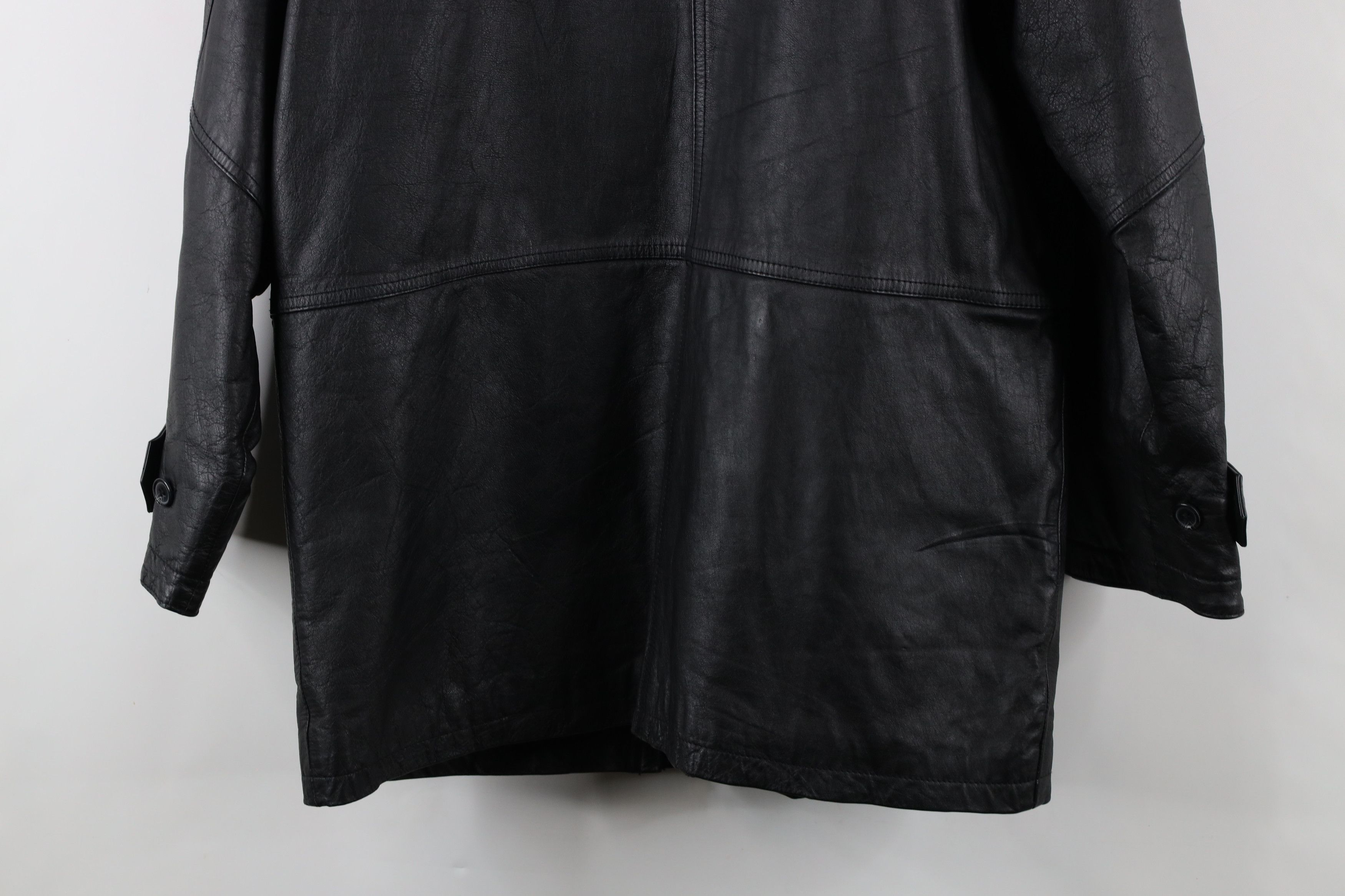 Vintage Vintage 90s Streetwear Leather Chore Barn Jacket Black Size US M / EU 48-50 / 2 - 15 Thumbnail